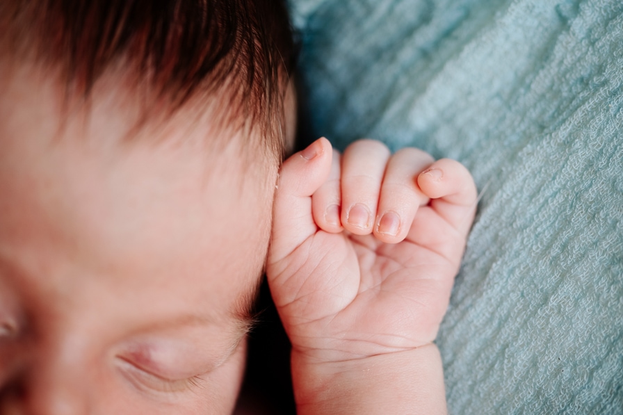 Baby hand newborn session details