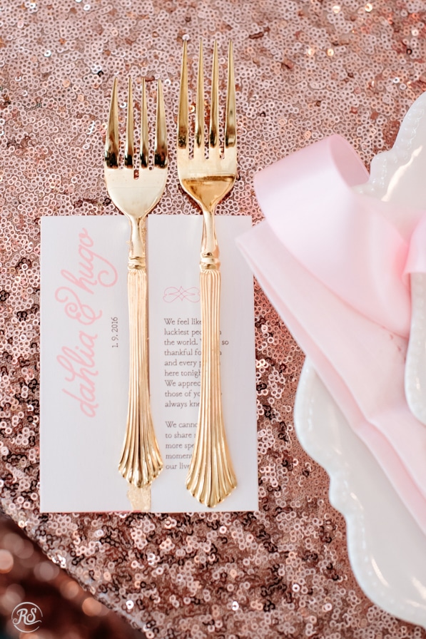 Gold and Pink wedding decor 