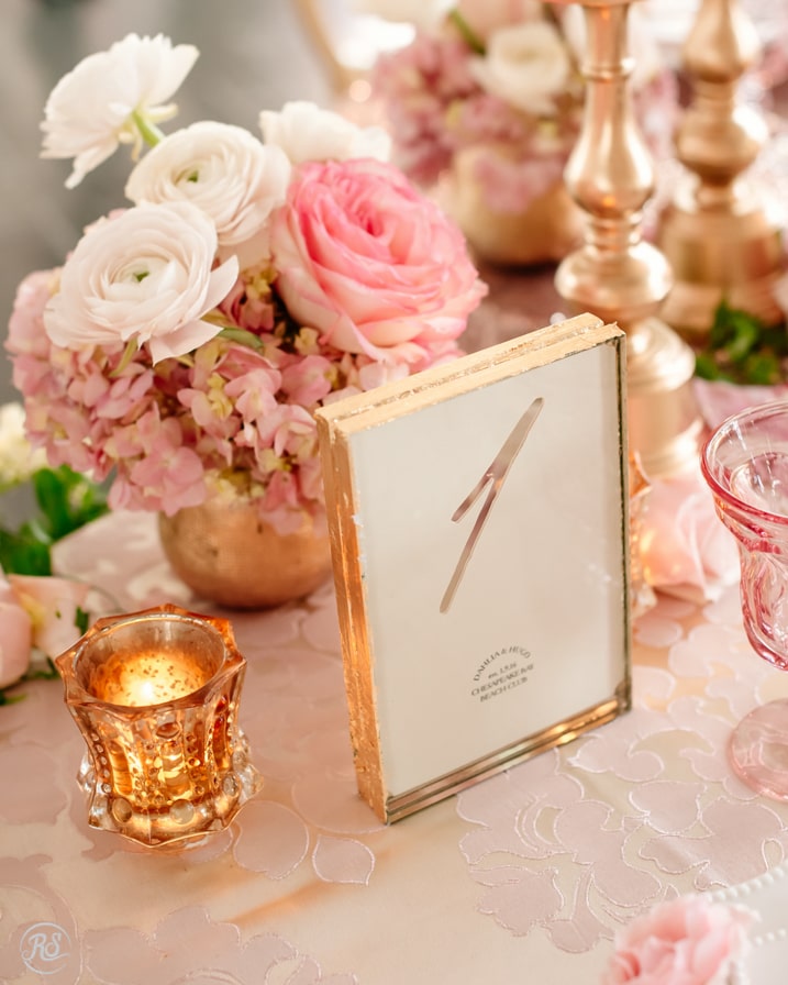 Gold table number settings