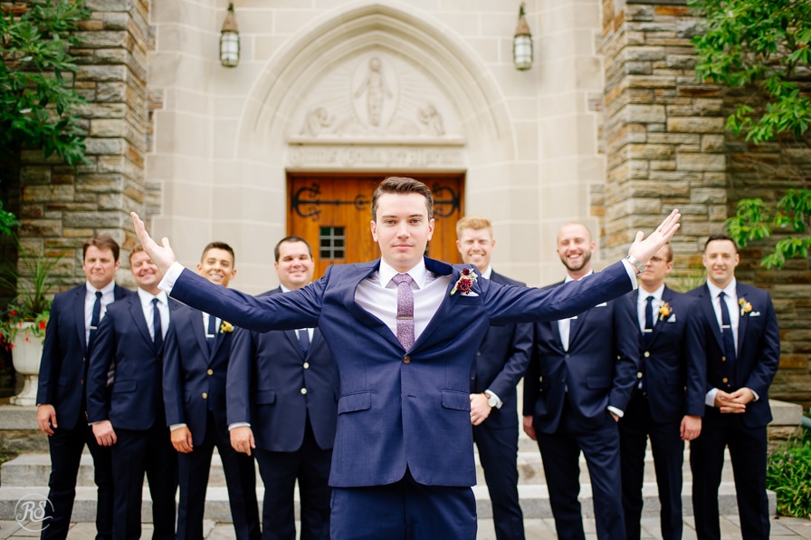 Loyola chapel groomsmen photos