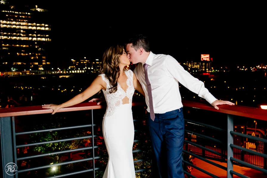 Night time photos of bride and groom in Baltimore