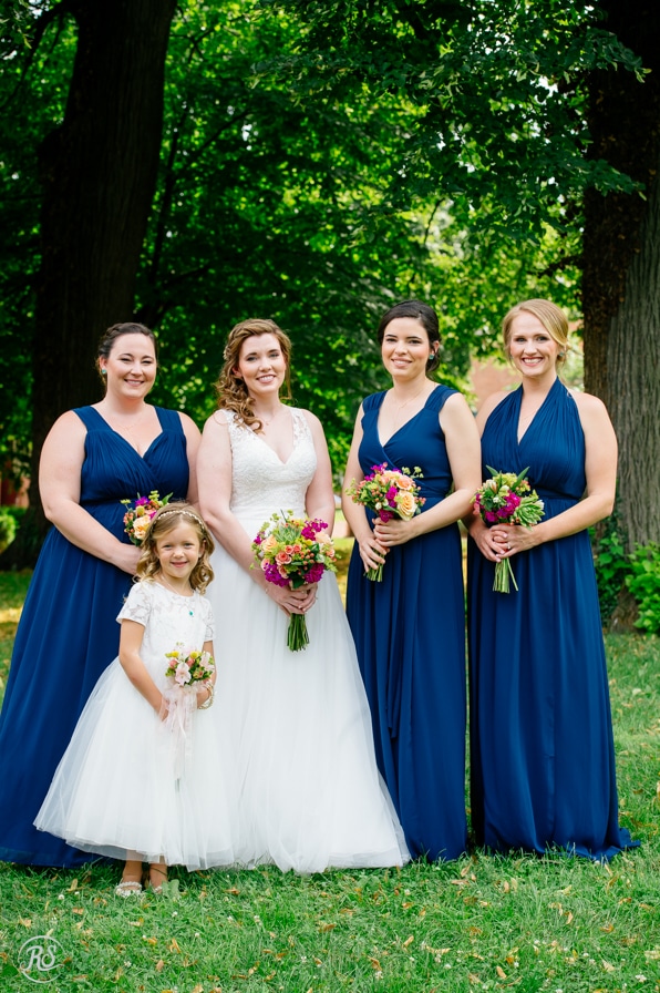 Bride and Bridesmaids at Annapolis State Circle 