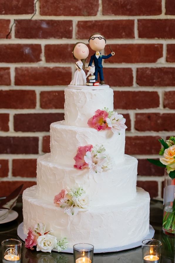 Wedding Cake with Harry Potter cake topper 