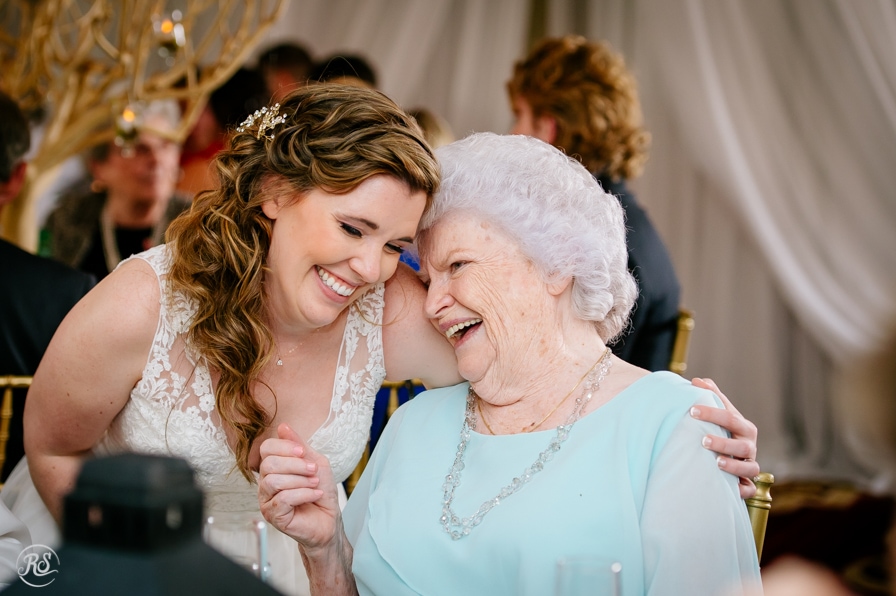 Bride Laughing with her grandmother 
