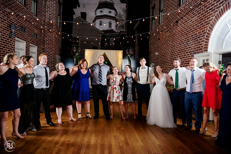 Wedding sing along guest making a circle