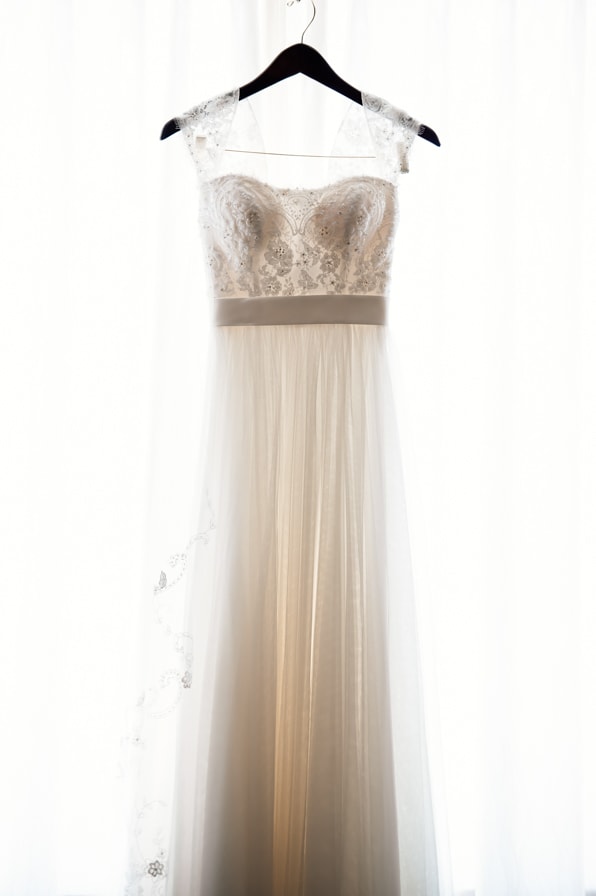 tulle wedding gown with lace bodice 