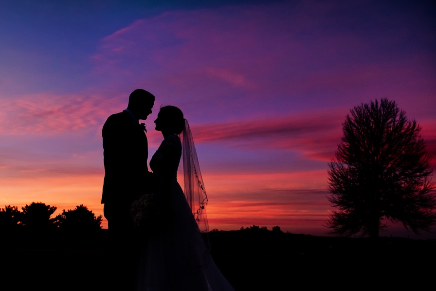 Stunning wedding day sunset photography 