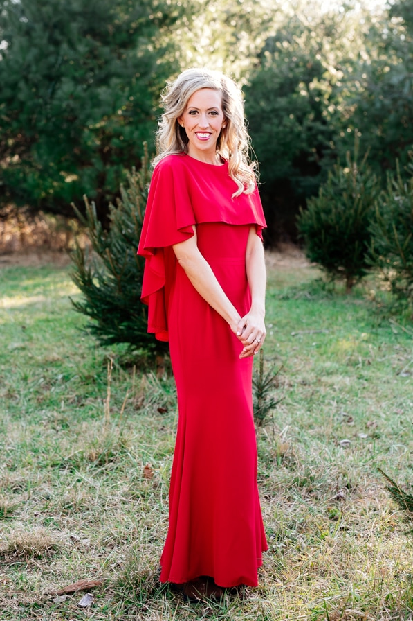 Long Red Dress for Engagement Photography