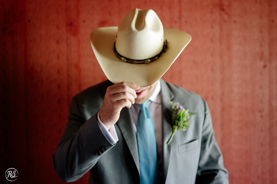Groom with cowboy hat