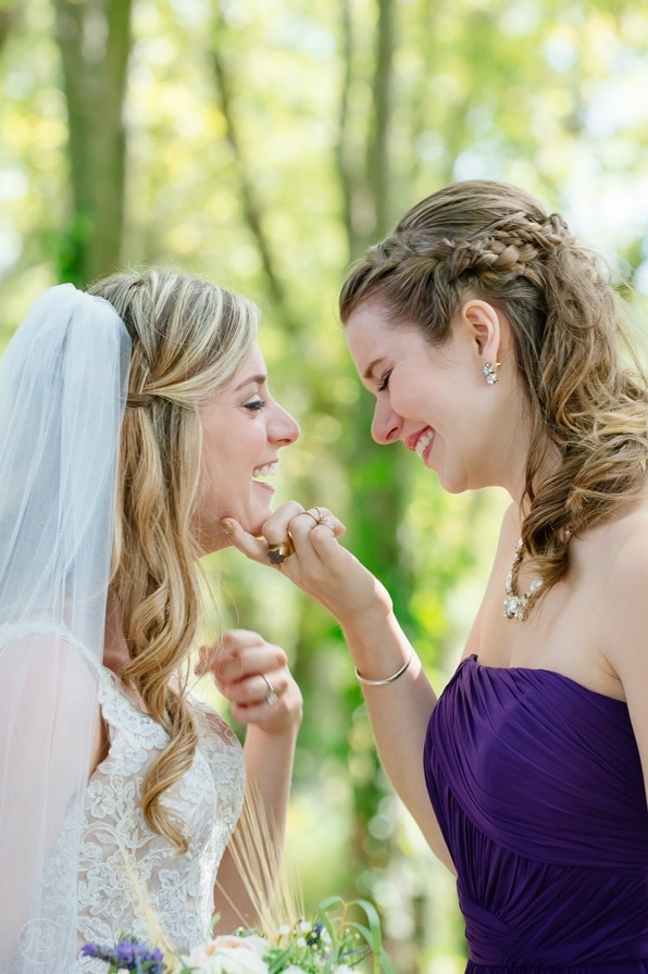 Touching moment between bride and bridesmaid