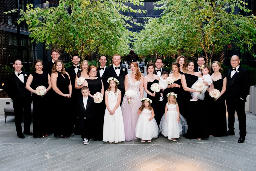 Baltimore Wedding Bridesmaids and Groomsmen, Black Tux and Gowns