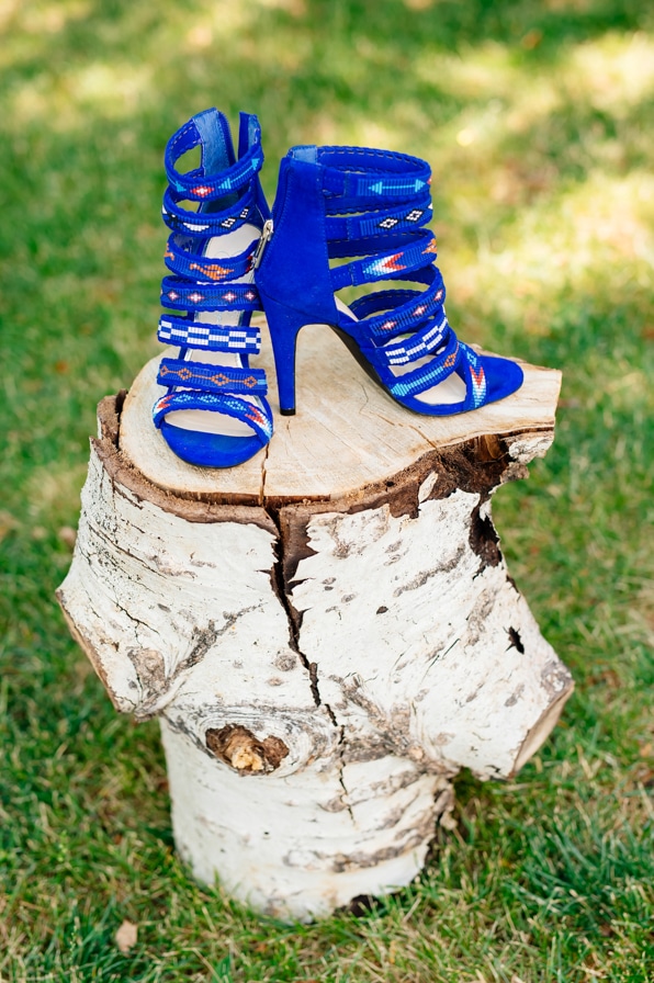 boho blue wedding day shoes