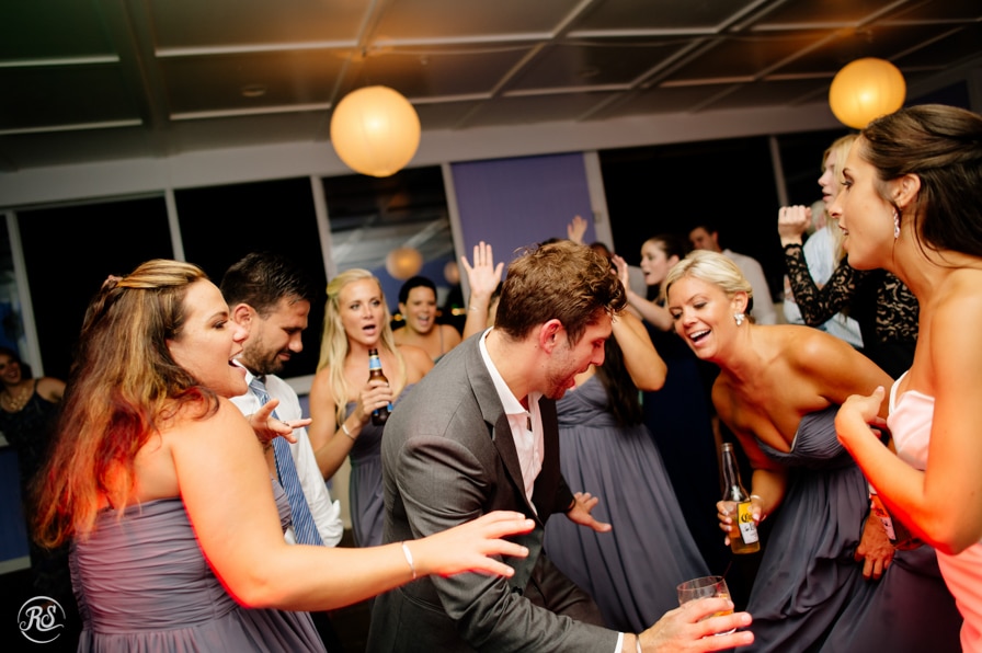 Dance party at wedding at the Chesapeake Bay Beach