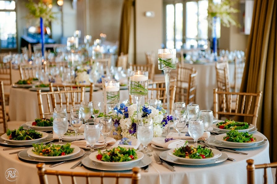 Wedding reception table settings