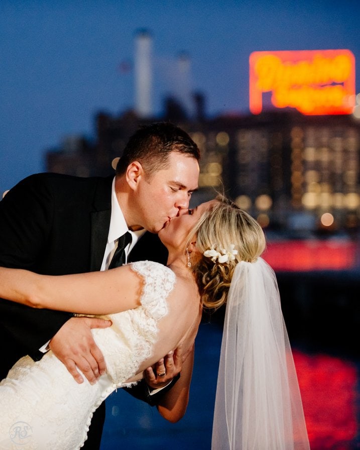 baltimore wedding on the waterfront at night 