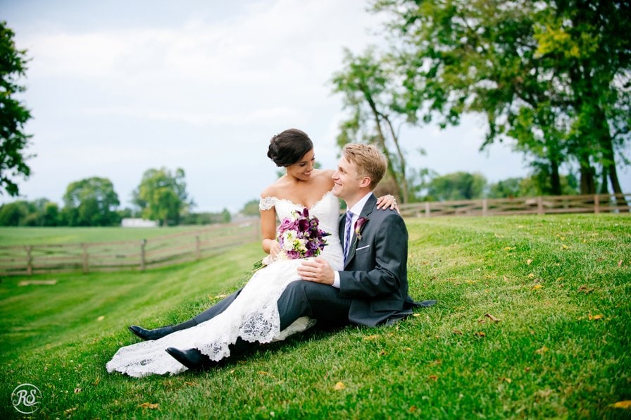 bride and groom sitting poses