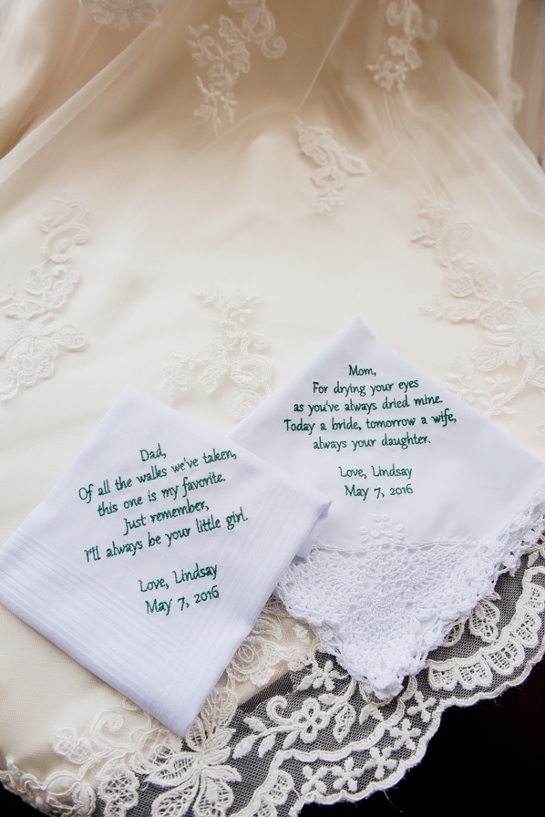 wedding day handkerchief for parents