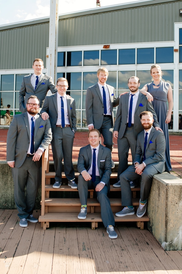 Groomsmen at the Baltimore Museum of Industry 