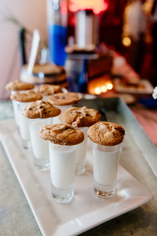 Milk and Cookies for wedding dessert spread