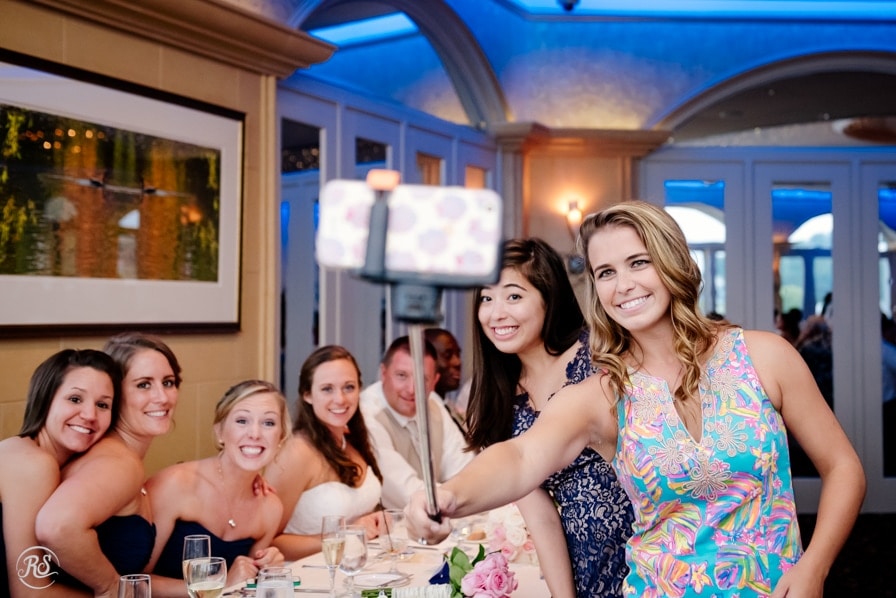 selfie stick at wedding