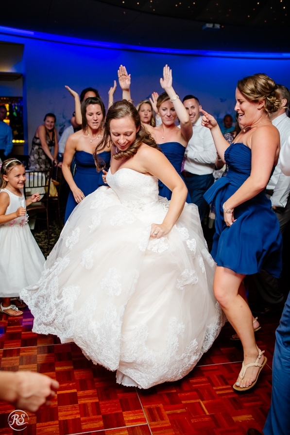 bride having fun on dance floor