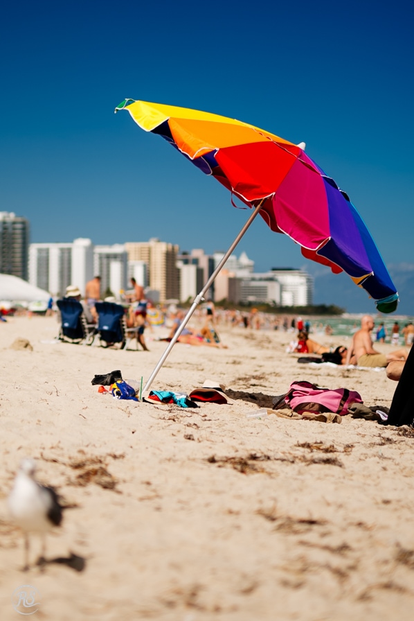 Rainbow Umbrella South Beach Florida 