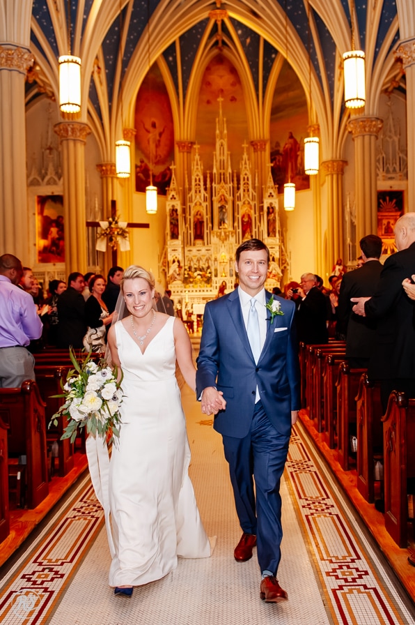 Bride and Groom get married at St. Mary's Church in Annapolis 