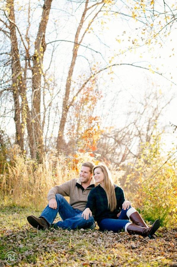 fall engagement photos at sunset 