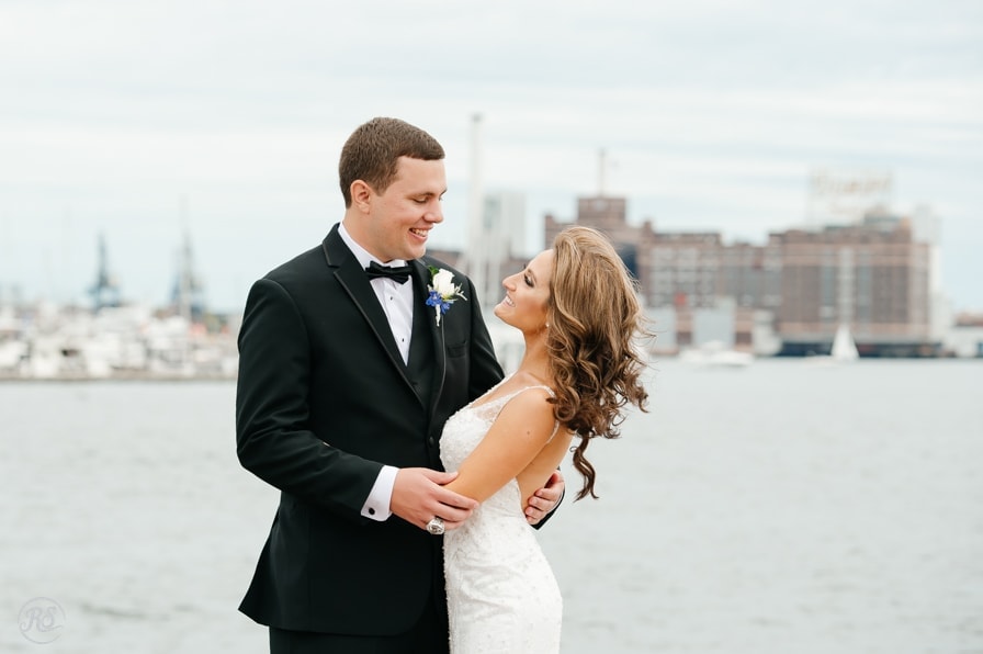 wedding portraits on the Baltimore Harbor 