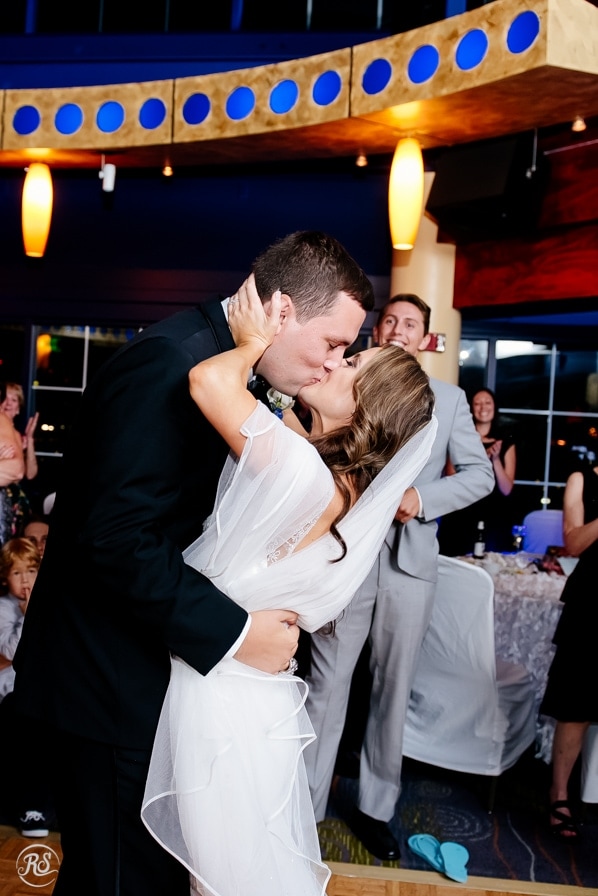 Bride and Groom Reception kiss 