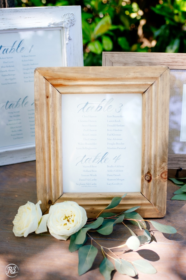 hand calligraphy framed table seating charts 