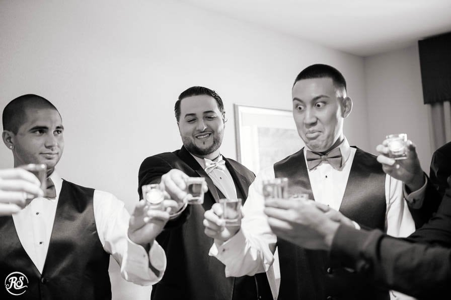 Groomsmen sharing a toast