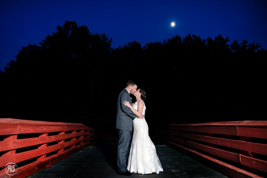 Full moon night wedding photos
