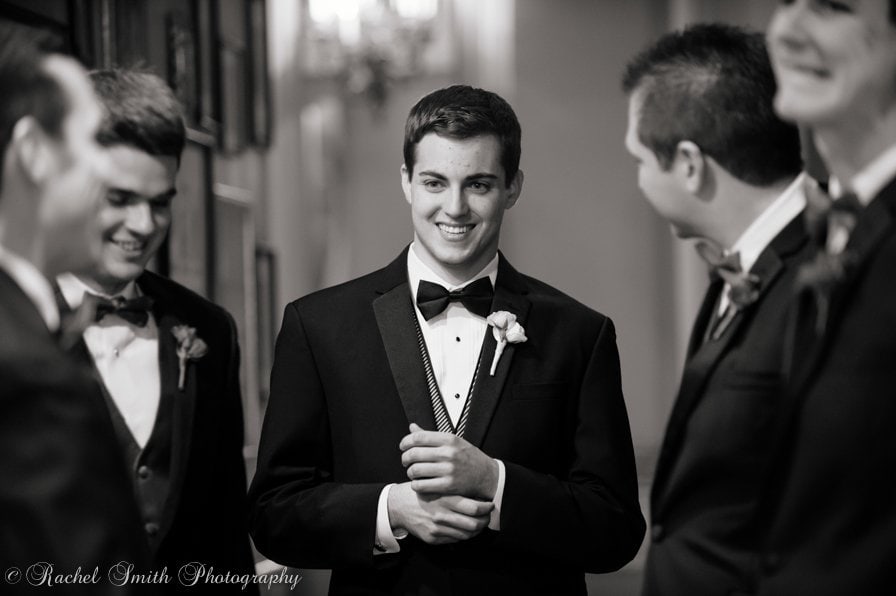 Groom waiting for ceremony to start