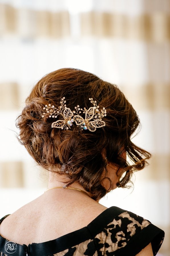 mother of the bride hair style and hair piece