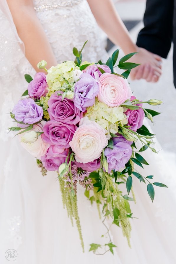 Brides Bouquet with purples and greens