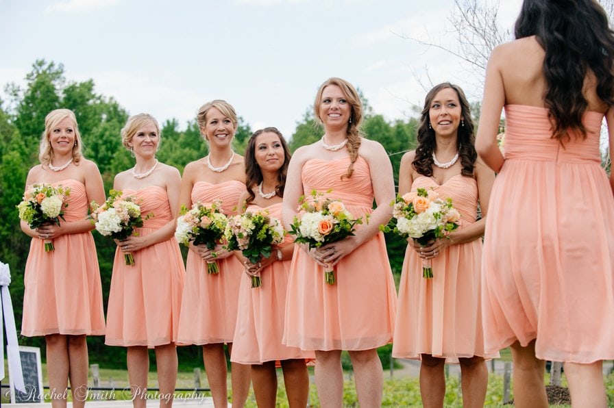 Bridesmaids in Peach