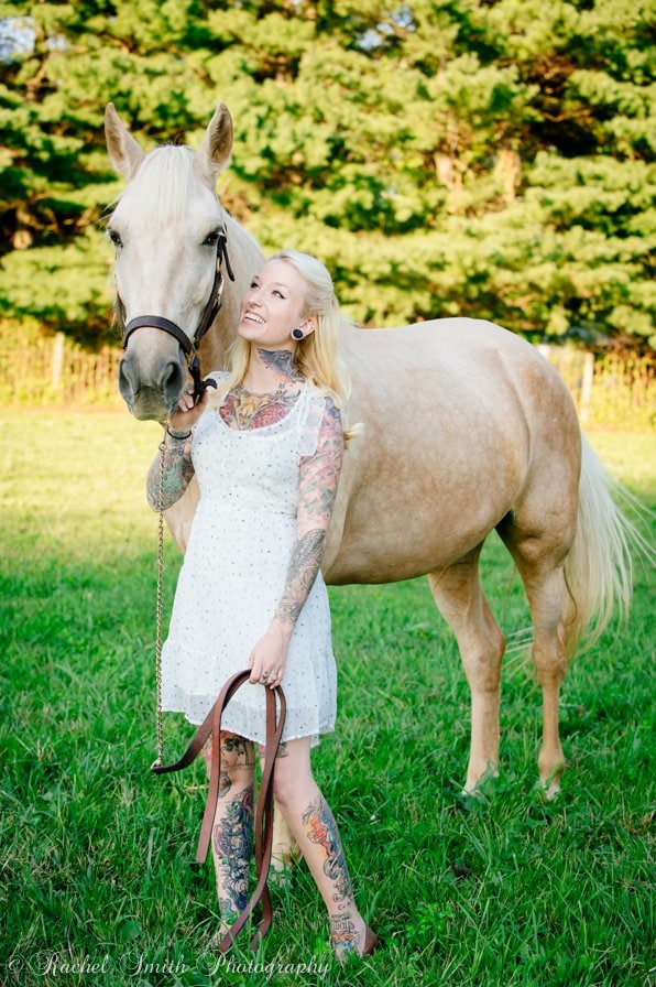 Bride to be with Horse