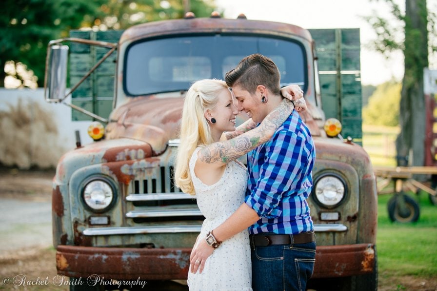 Couple with Rustic Pickup truck