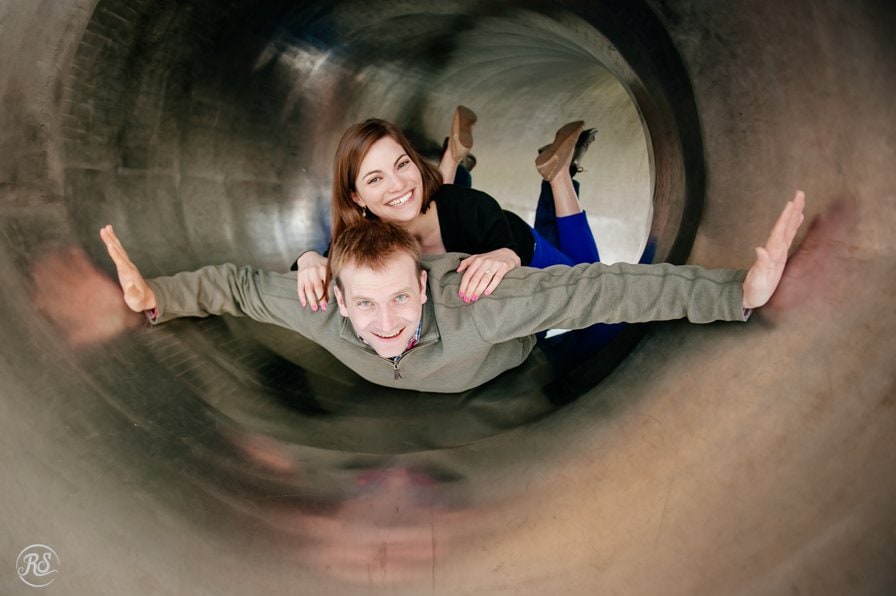 Engagement photos that are playful