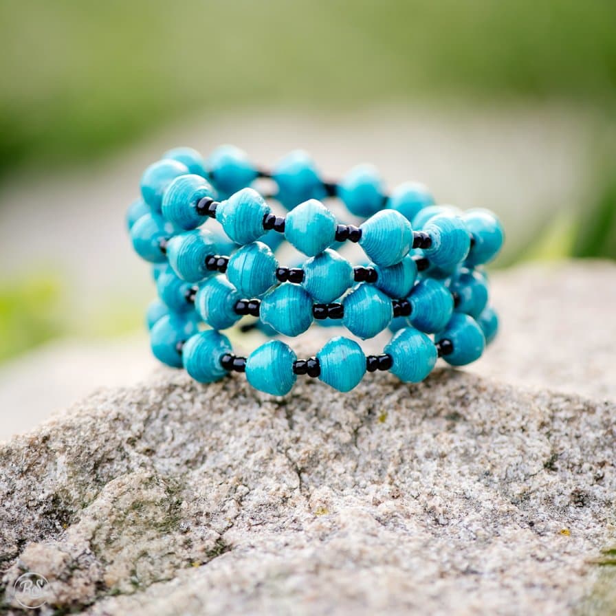 recycled paper turned into beads for ethical jewelry 