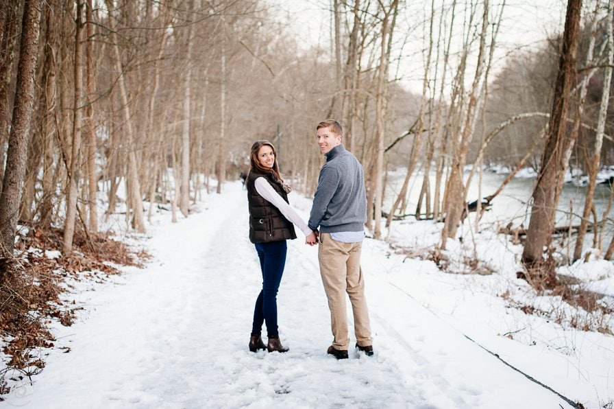 Snowy Engagement Photo Session in the Park