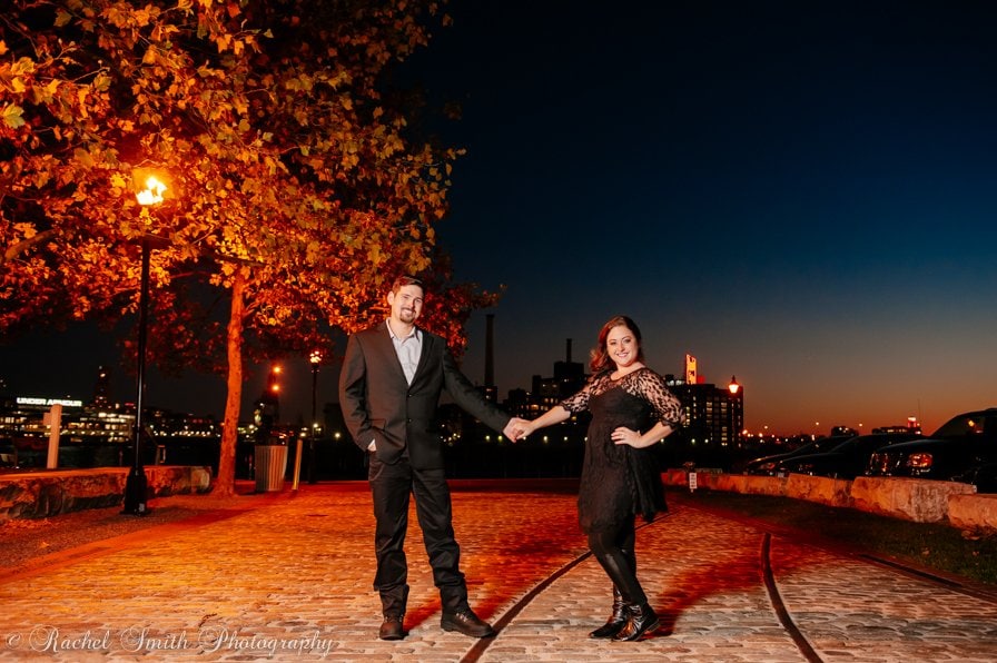 Fells Point Night Time Engagement Session