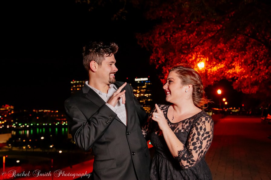 Federal Hill Night Time Engagement Session