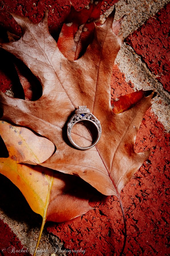 Engagement Ring on Fall Leaves