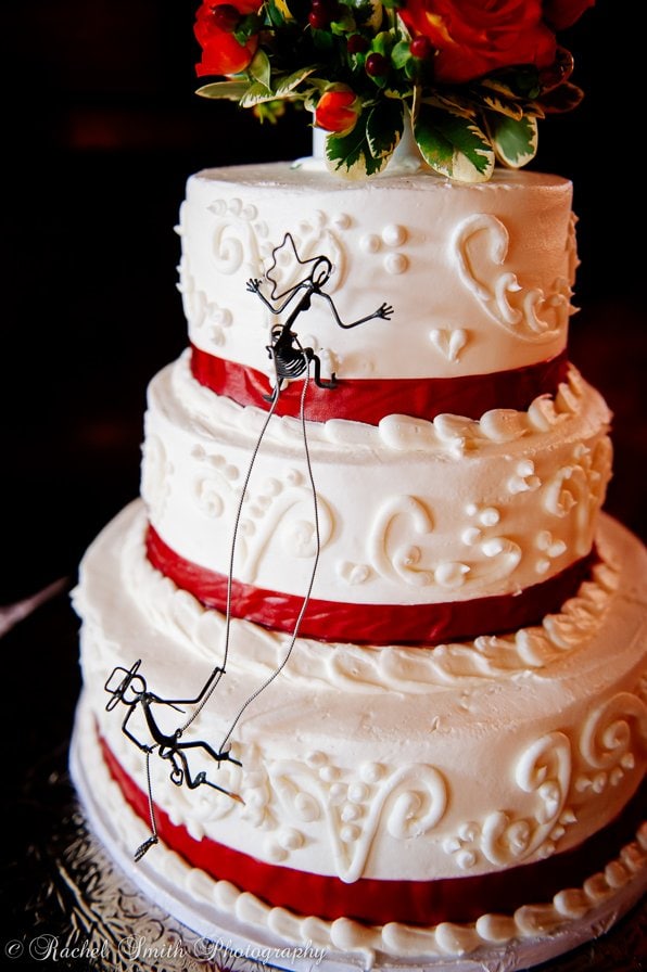 Rock climbers on wedding cake