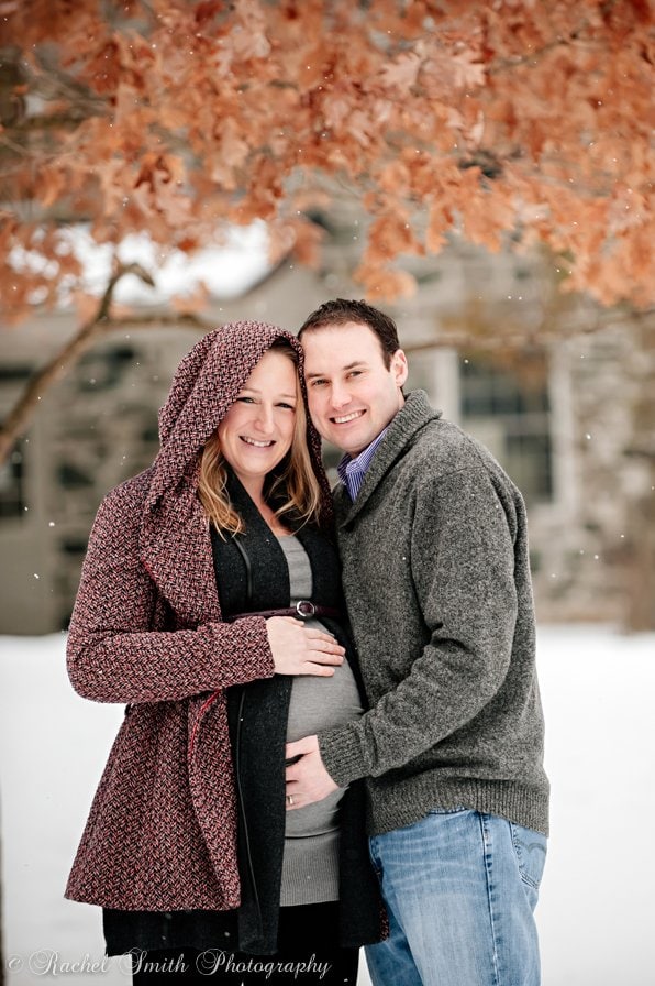 Maternity Photography in the snow Baltimore Maryland