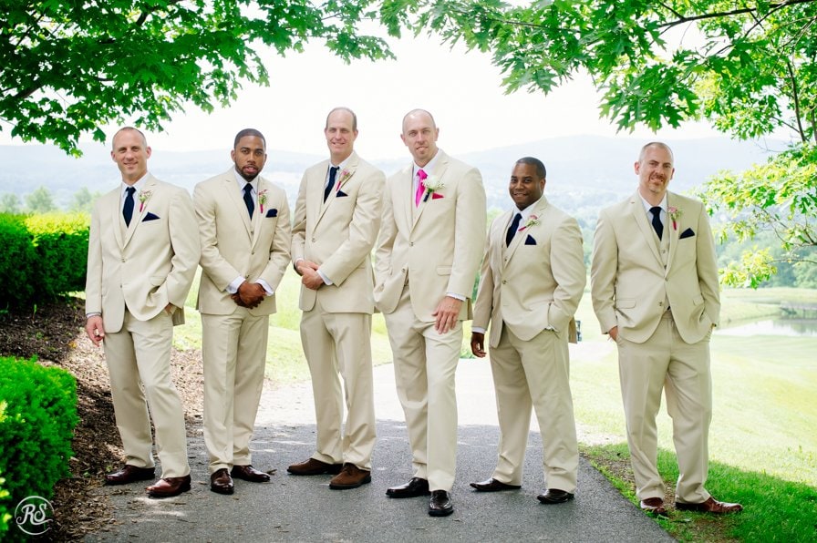 Groom with Groomsmen at golf course