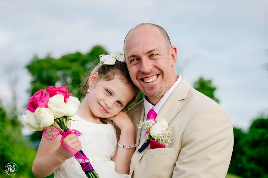 Groom and his daughter the flower girl