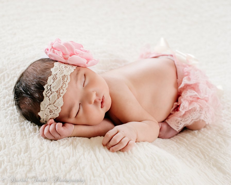 Newborn Photography, Pink headband for Newborn Girl
